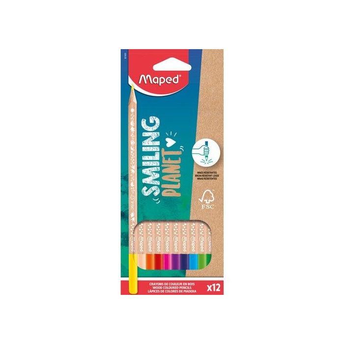 Lapices De Colores Maped Smiling Planet Fsc Estuche De 12 12 unidades