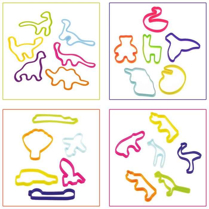 Jeux 2 momes Juego de 6 Pulseras Elásticas Formas Variadas de Silicona 2