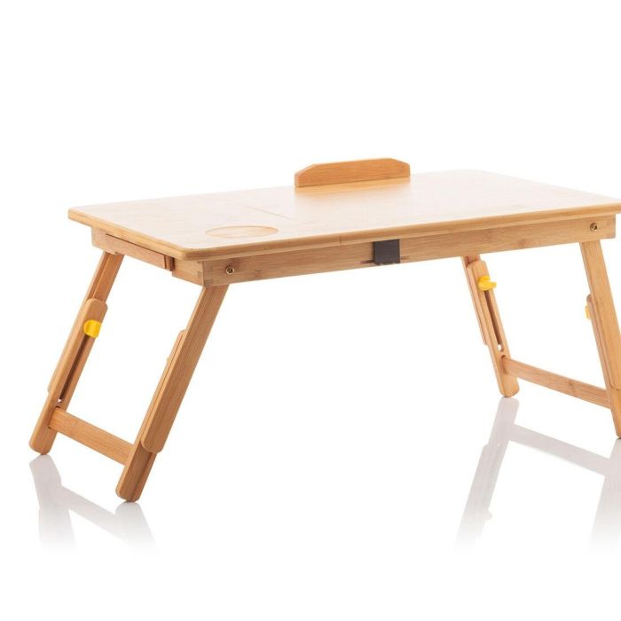 Mesa Plegable Auxiliar de Bambú Lapwood InnovaGoods 2 Mesa Plegable Auxiliar de Bambú Lapwood InnovaGoods 2