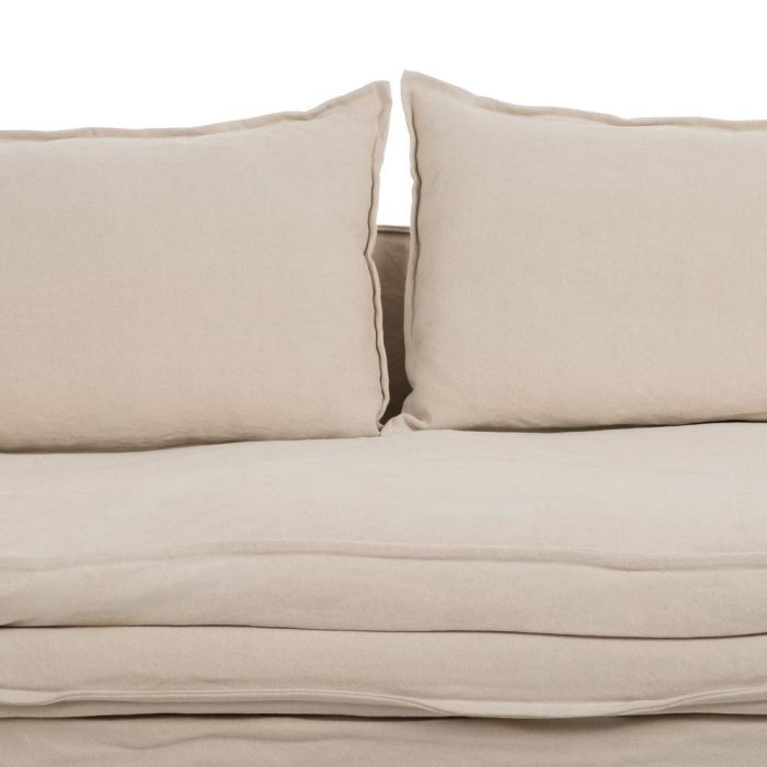 Sofá 2 Plazas Crema Tejido-Madera 180 X 97 X 89 cm