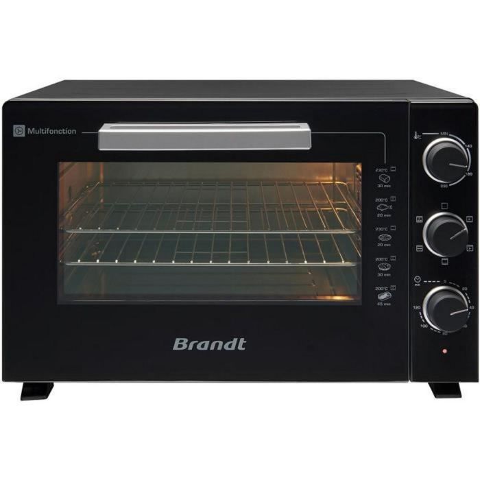 Brandt FC469MUB Mini-Horno 46 litros, 1800W, Multifunción, Termostato 230°C, Temporizador 120 min, Negro