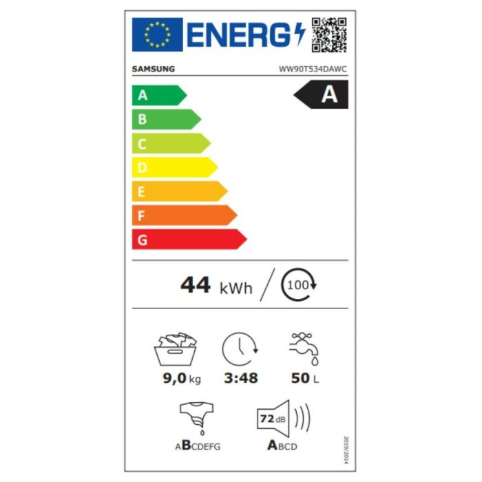 Lavadora Samsung WW90T534DAWCS3 60 cm 1400 rpm 9 kg 1