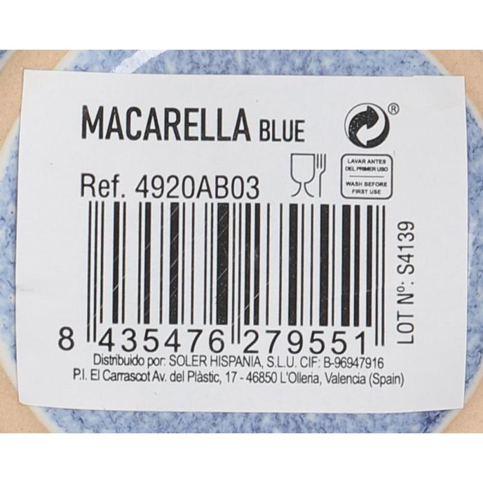 Plato Macarella Blue 20.5 cm - Inde (24 Unidades) 4 Plato Macarella Blue 20.5 cm - Inde (24 Unidades) 4