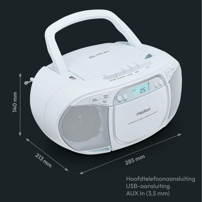 Medion MED4061275227482 Radio CD FM 2x2.2W RMS Azul 6 Medion MED4061275227482 Radio CD FM 2x2.2W RMS Azul 6