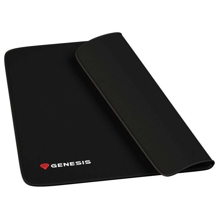 GENESIS Alfombrilla Gaming Carbon 500 M Logo Negro, Tela y Caucho, Resistente al Agua, Precisión y Suave Deslizamiento, 300x250x2.5mm