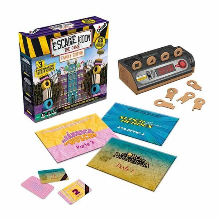 Diset Juego Escape Room Familiar - 3 Desafíos Electrónicos con Crono Decodificador - Edad 10+ - Español 2 Diset Juego Escape Room Familiar - 3 Desafíos Electrónicos con Crono Decodificador - Edad 10+ - Español 2