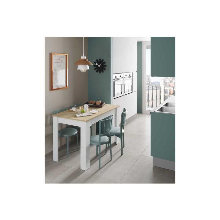 Mesa de Comedor LILIAN Blanco Marrón Madera 109 x 67 x 78 cm 1