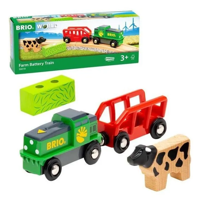 Brio World RAV7312350360189 Tren Agrícola a Batería - Circuito de Madera Brio World RAV7312350360189 Tren Agrícola a Batería - Circuito de Madera