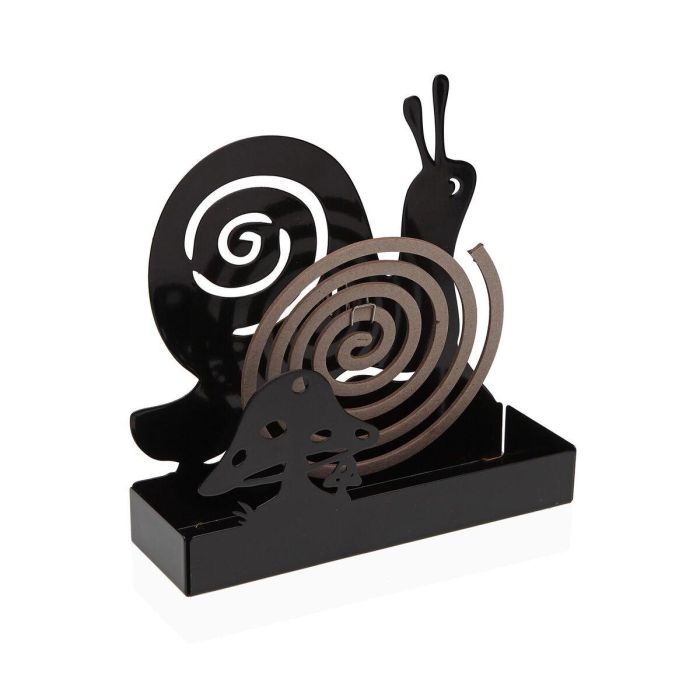 Soporte para espirales antimosquitos Versa Negro Metal 5 x 17 x 17 cm Caracol Soporte para espirales antimosquitos Versa Negro Metal 5 x 17 x 17 cm Caracol