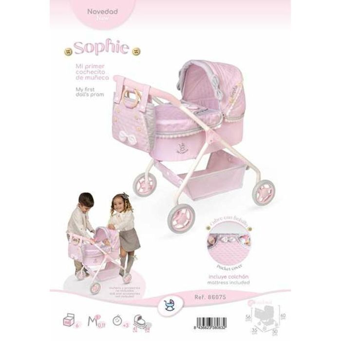 Decuevas Coche de Muñeca Sophie para Muñecas hasta 42 cm, Metal, Plástico, Poliéster. Medidas 35x50x56 cm. Edad +3 años. 6 Decuevas Coche de Muñeca Sophie para Muñecas hasta 42 cm, Metal, Plástico, Poliéster. Medidas 35x50x56 cm. Edad +3 años. 6
