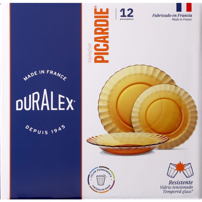 Vajilla Duralex Picardie Ambar 12 Piezas (2 Unidades) 1 Vajilla Duralex Picardie Ambar 12 Piezas (2 Unidades) 1