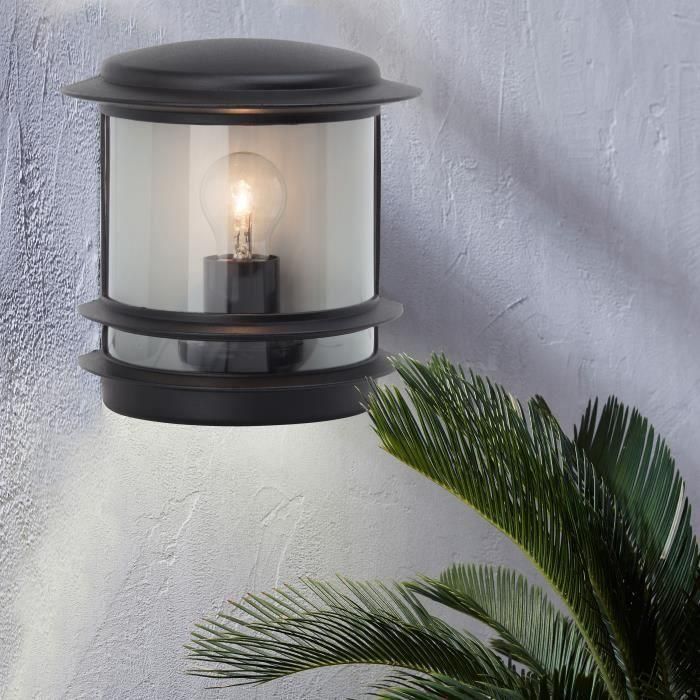 HOLLYWOOD-Aplique de exterior con sensor de H25cm Brilliant Black 3 HOLLYWOOD-Aplique de exterior con sensor de H25cm Brilliant Black 3