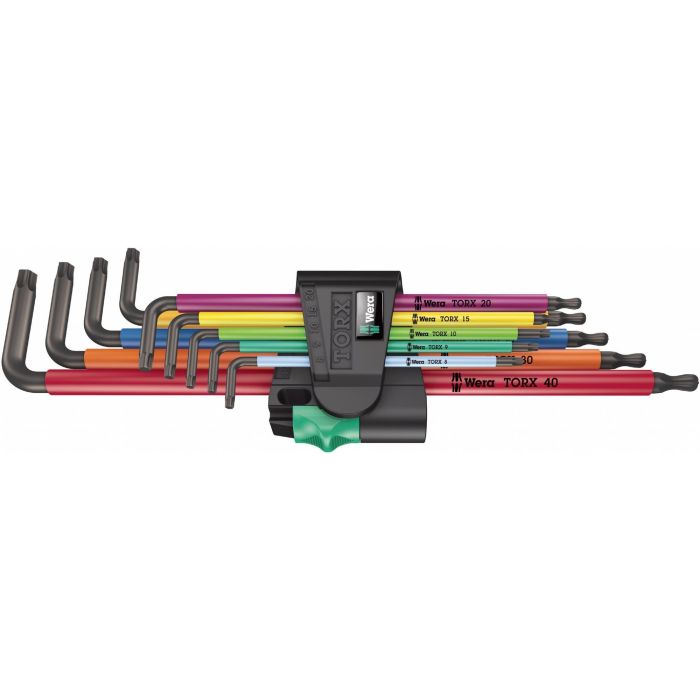 Wera 967/9 TX XL Juego de llaves allen métricas 9 piezas, brazo largo, Multicolor
