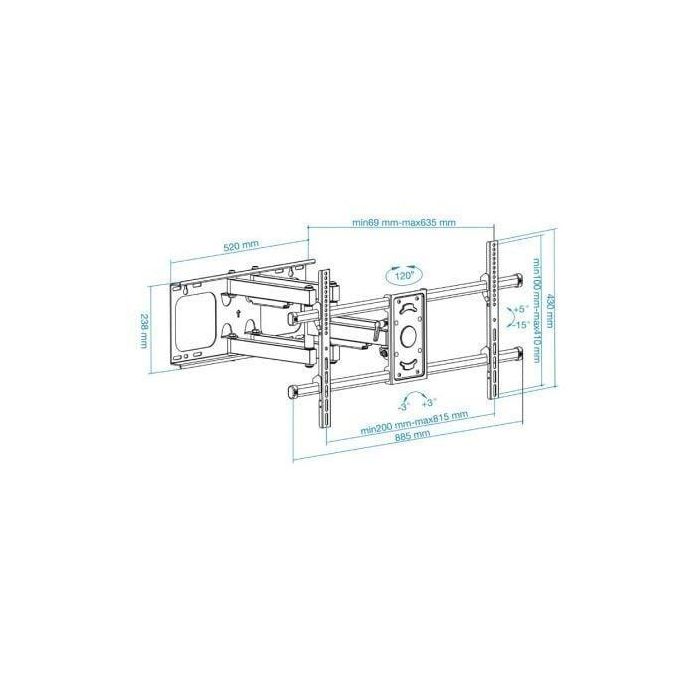 Soporte de Pared Giratorio/ Inclinable/ Nivelable TooQ LP3790TN-B para TV de 43-90"/ hasta 75kg 4