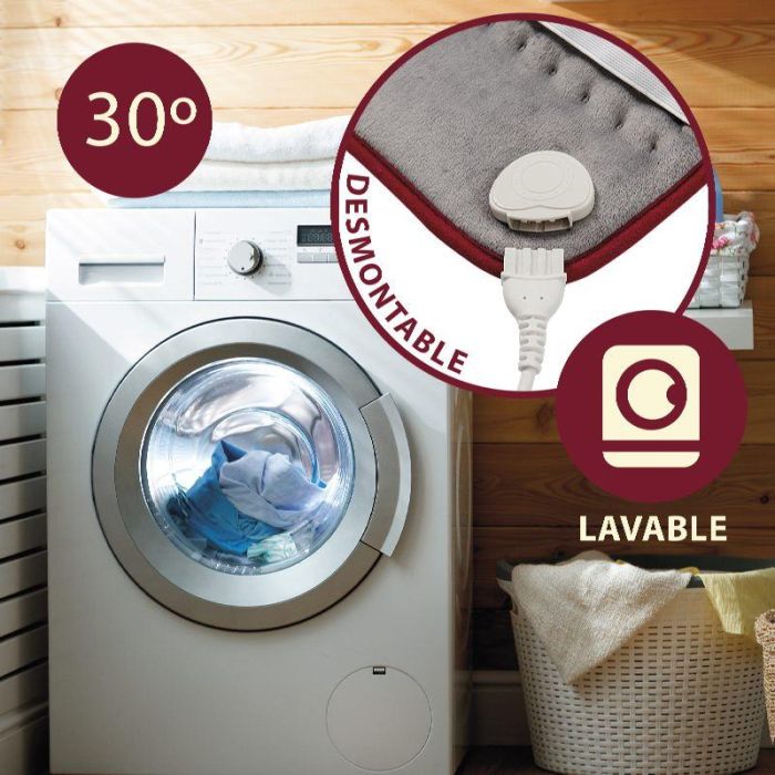 AVANT Almohadilla Eléctrica Cervical 100W, 3 Temperaturas, 63 cm x 42 cm con Sujeción para Cuello, Cómoda y Terapéutica