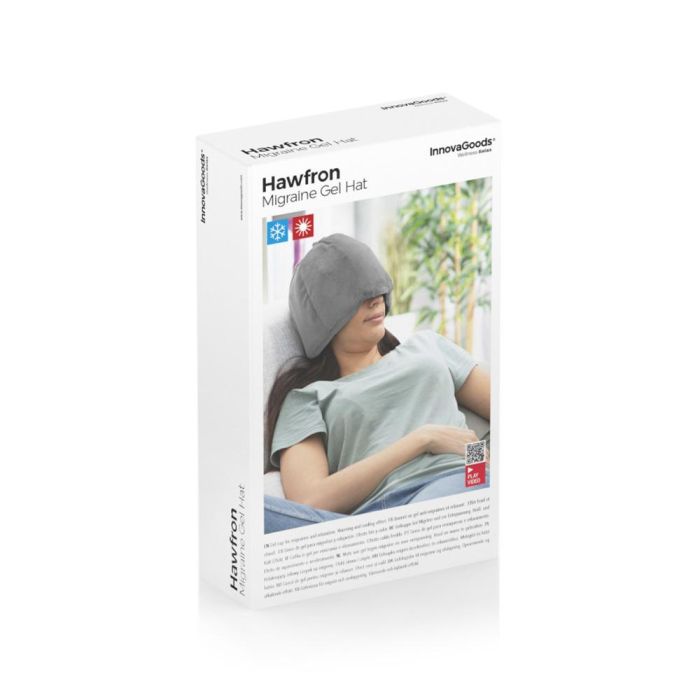 Innovagoods Gorro de Gel para Migrañas y Relajación, Gris, Talla Única con 4 Bolsas de Gel Extraíbles para Calentar o Enfriar 3