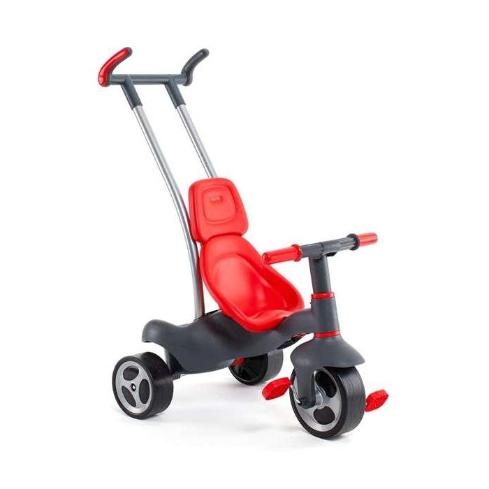 Triciclo urban trike rojo con palo, cinturon, bolsa y rueda goma 98 cm 15