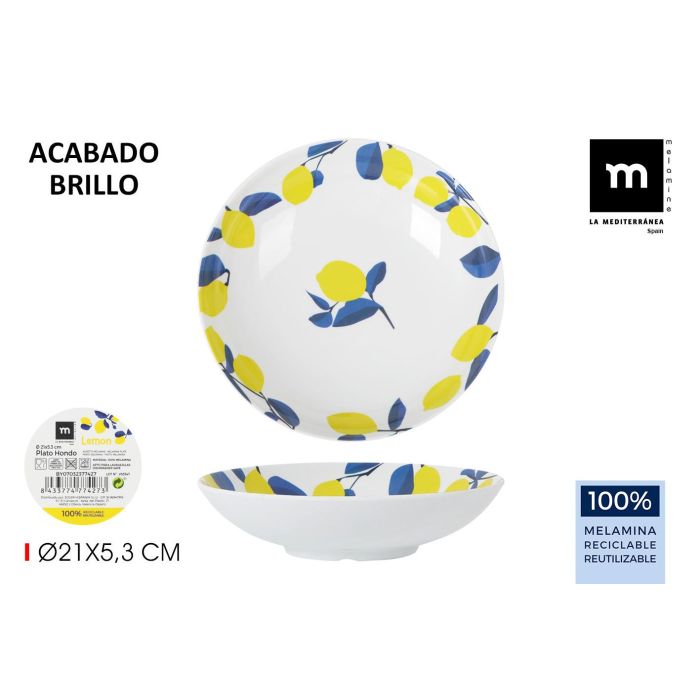 La Mediterranea Plato Hondo Lemon, 21 cm (24 Unidades) La Mediterranea Plato Hondo Lemon, 21 cm (24 Unidades)