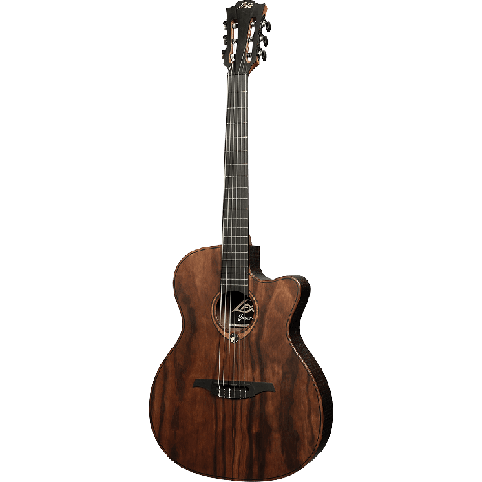 LAG Guitarra Acústica Nylon Auditorium Slim Cutway A/E Natural Satinado Brankowood/Eucalipto Electroacústica Stage-LAG 1