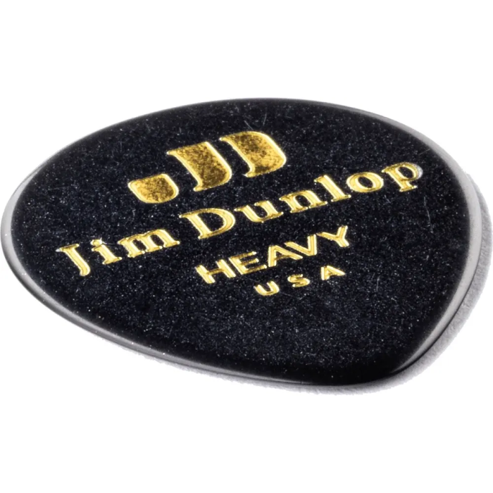 DUNLOP Púas Genuine Celluloid Teardrop Negra - Heavy Pack 12 Unidades 2