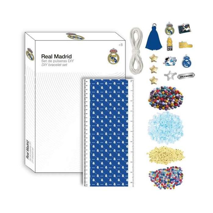 Real Madrid Set Pulsera Bisutería Infantil Blanco, 13.0 x 28.5 x 4.0 cm, para Niños a partir de 3 Años