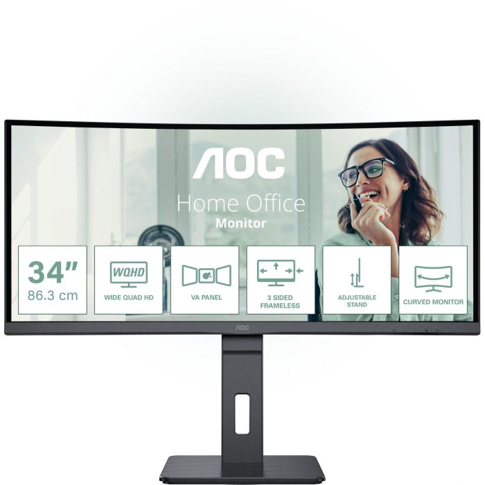 AOC CU34P3CV Monitor Curvo VA 34" (86cm) Ultrawide 21:9 HDMI+DP+USB-C