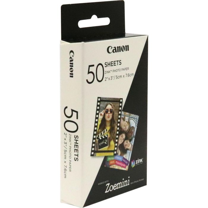 Canon Papel Fotográfico ZP-2030 ZINK Adhesivo para Impresora Zoemini, 5 x 7,6 cm, 50 Hojas Canon Papel Fotográfico ZP-2030 ZINK Adhesivo para Impresora Zoemini, 5 x 7,6 cm, 50 Hojas