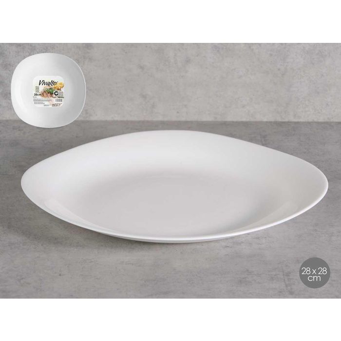 Plato Llano Cuadrado Opal 28Cm Vivalto (24 Unidades) Plato Llano Cuadrado Opal 28Cm Vivalto (24 Unidades)