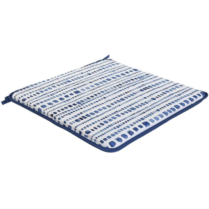 Cojin Silla Terraza Y Jardin DKD Home Decor Azul Blanco 38 x 2 x 38 cm (2 Unidades)