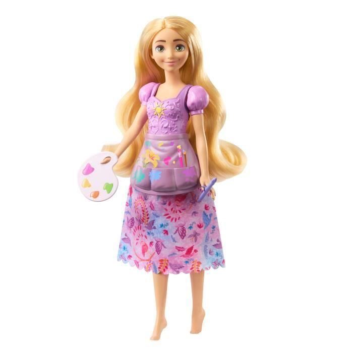 Mattel Jbg09 Muñeca Disney Princess Rapunzel Historias Mágicas 2 en 1 con 8 Accesorios Articulada +3 años 2