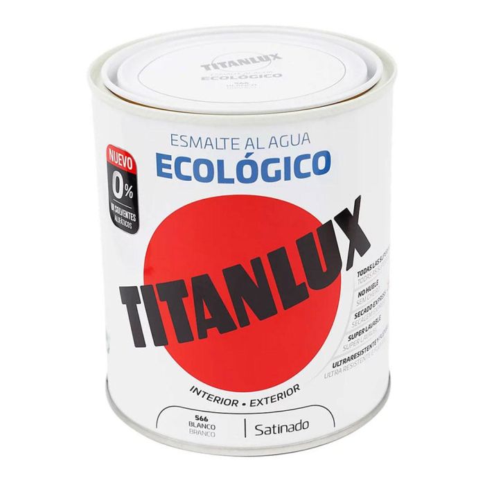 Esmalte ecológico al agua blanco satinado 250 ml titanlux 01t056614