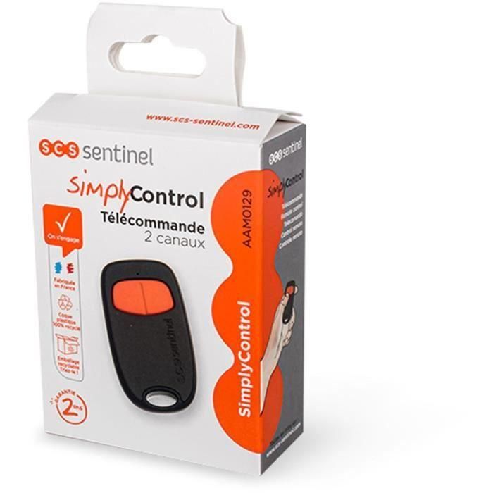 Mando a distancia de 2 canales - SCS SENTINEL - SimplyControl - Naranja, alcance 40m, frecuencia 433,92 MHz, pila de litio CR2032 incluida 5 Mando a distancia de 2 canales - SCS SENTINEL - SimplyControl - Naranja, alcance 40m, frecuencia 433,92 MHz, pila de litio CR2032 incluida 5