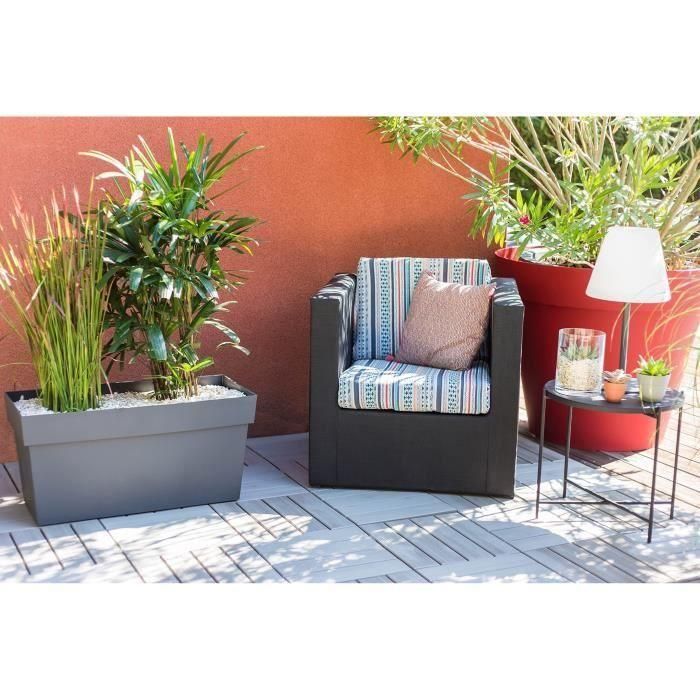 EDA Pared con ruedas Tuscany - 79 x 35 x H 39 cm - 74 L - Negro 3