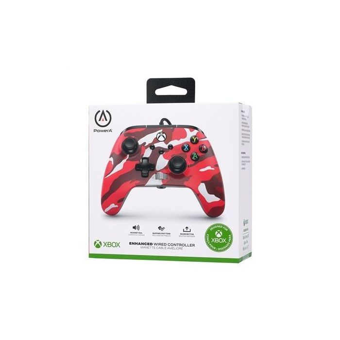 Power A Mando con Cable 1525942-01 para Xbox Series X|S Camuflaje Rojo 8
