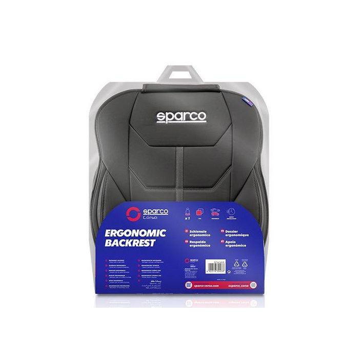 Sparco SPCS414GR Respaldo de Asiento Ferrara Universal para Coche Negro/Gris PVC Laminado Doble, Comodidad Acolchada y Diseño Deportivo 1 Sparco SPCS414GR Respaldo de Asiento Ferrara Universal para Coche Negro/Gris PVC Laminado Doble, Comodidad Acolchada y Diseño Deportivo 1