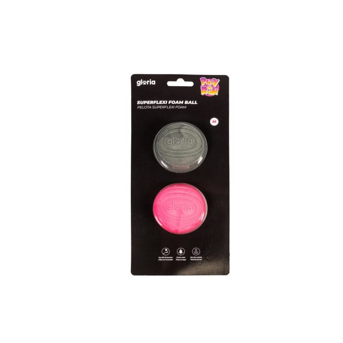 Gloria Pelota Superflexi Foam para Perros M Gris-Rosa 6.35 cm (2 Unidades) Juguete de Adiestramiento y Agilidad TPR Foam. 1