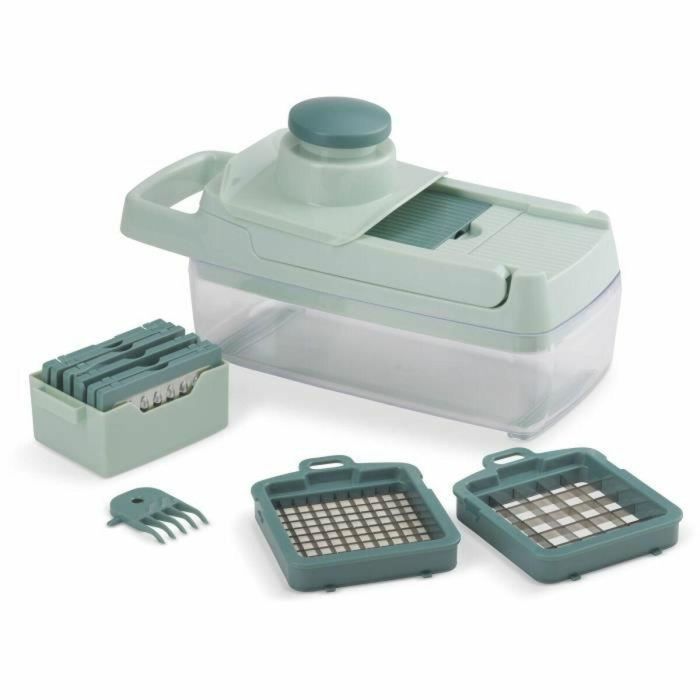 Livoo Mandolina Multifunción MEN435 con 8 Cuchillas de Acero Inoxidable y Bandeja Recolectora de 1.5L para Uso Seguro