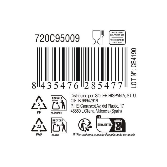 La Mediterranea Bol Aperitivo Ass. Col 12.8 x 9 x 3.8 cm "Pica-Pica" (24 Unidades)