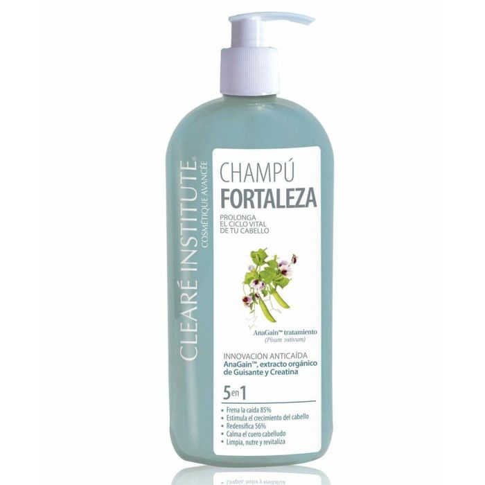 Clearé Institute FORTALEZA ANTICAÍDA Champú 400 ml - 96.7% Natural, Eficaz Contra Caída y Para Crecimiento Capilar