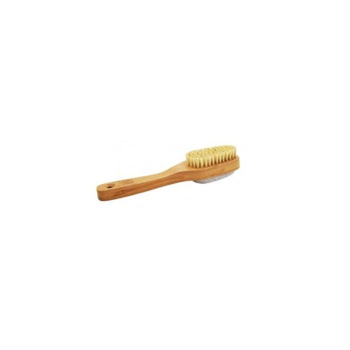 NATURASPA Cepillo para Pies Doble Cara de Bambú FSC con Sisal y Piedra Pómez para Exfoliar y Limpiar Callos, Juanetes y Talones