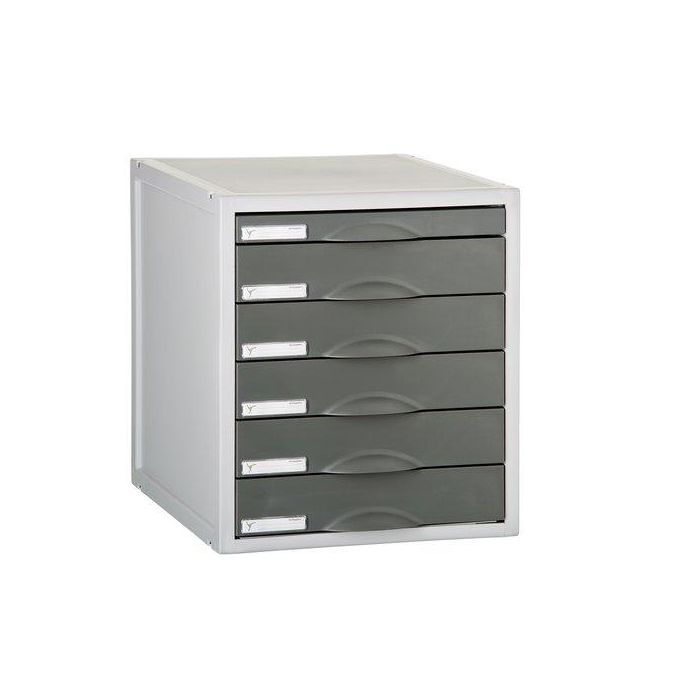 Archivo 2000 8206C GF - Módulo Archisystem de 6 Cajones, 356x316x362 mm, Poliestireno Reciclado, Grafito