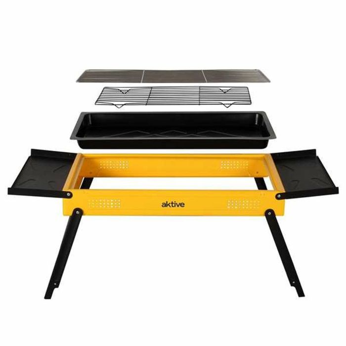 Barbacoa Portátil Aktive Acero 89 x 33 x 33 cm Amarillo 4 Barbacoa Portátil Aktive Acero 89 x 33 x 33 cm Amarillo 4