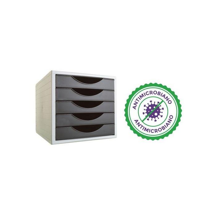 Modulo 5 Cajones Archivo 2000 Antimicrobiano Sanitized Negro
