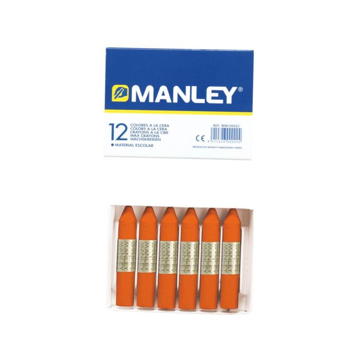 Manley Estuche De 12 Ceras 60 mm 6 Naranja 1