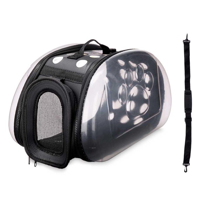 Transportin Transparente Negro Pequeño Mascow 37X22CM (6 Unidades) 1 Transportin Transparente Negro Pequeño Mascow 37X22CM (6 Unidades) 1