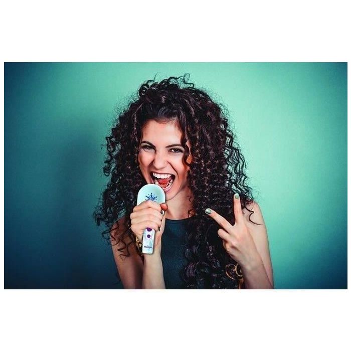 LEXIBOOK Micrófono Karaoke Frozen Disney Bluetooth Altavoz integrado y efectos de luces LED. 4 efectos de voz 3