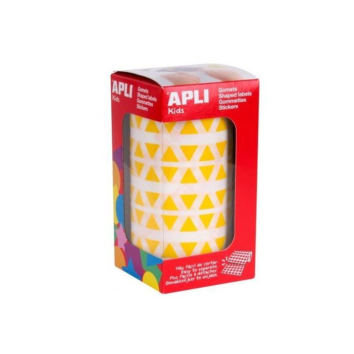 Apli Gomets Triangulares 10,5 mm Rollo Amarillo -Rollo 6136 Unidades-