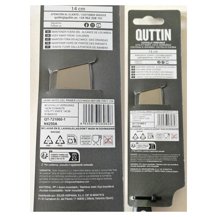 Cuchillo Verduras Sybarite 14 cm - Quttin (8 Unidades) 4 Cuchillo Verduras Sybarite 14 cm - Quttin (8 Unidades) 4