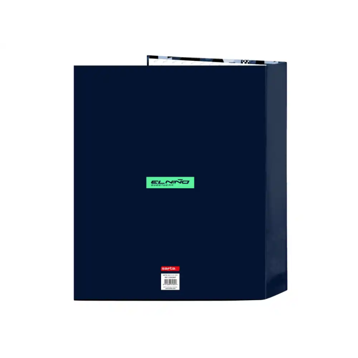 Safta Carpeta Cartón Folio 4 Anillas Lomo Ancho El Niño Navy 1