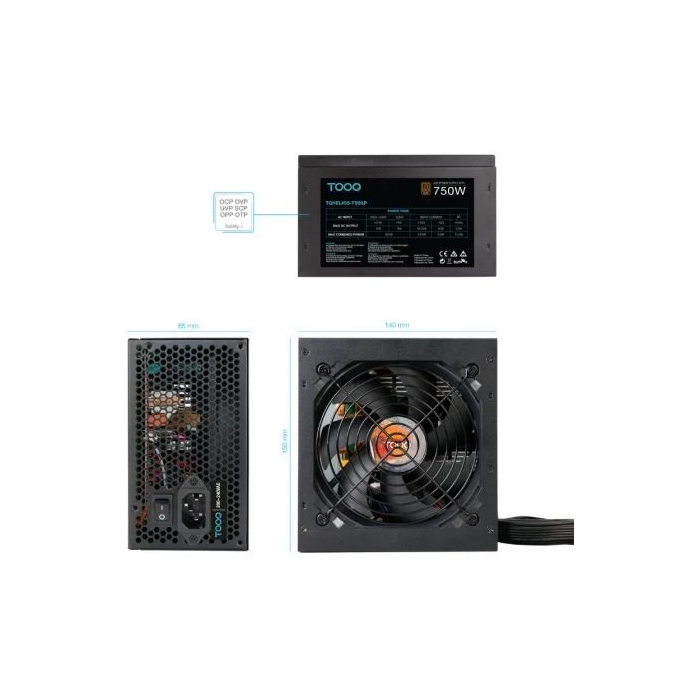 TooQ Fuente de Alimentación TQHELIOS-750SP 750W 80 Plus Bronze Ventilador 12cm 3